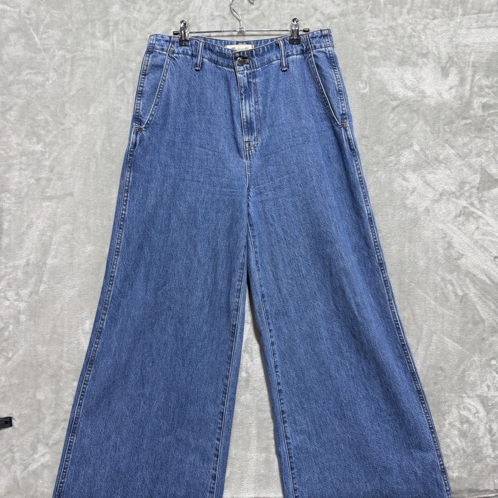 Madewell Wide Sweep Trouser Womens 28 Blue Denim Low Slung Relaxed Fit Y2K Baggy